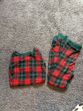 Little Sleepies Red and Green Plaid Kids Pajama Set